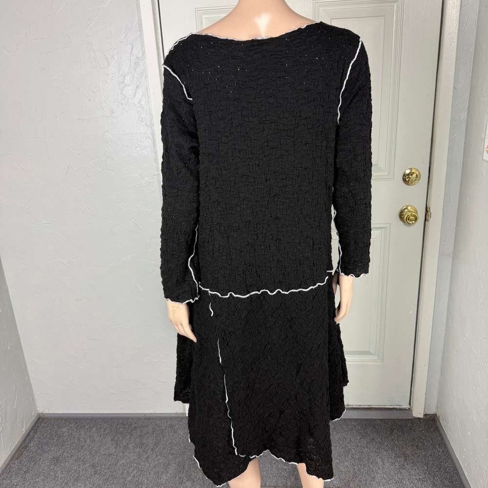 Noblu Women's Dress Medium Lagelook Asymmetrical Cotton Textured B20 - Picture 4 of 7
